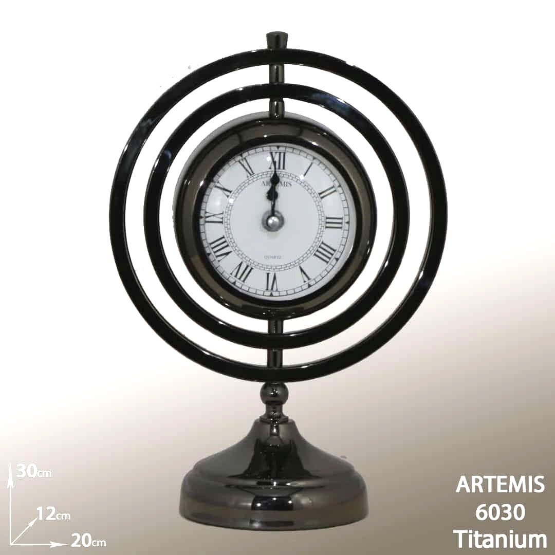 ساعت رومیزی آرتمیس کد 6030 Titanium تیتانیومی