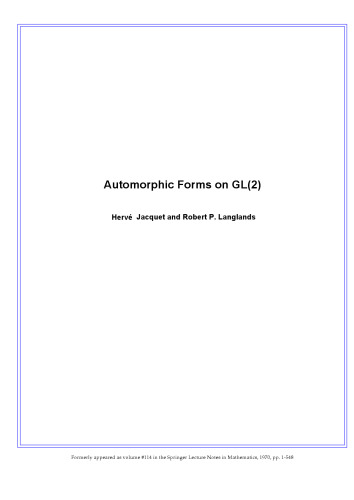 خرید و دانلود نسخه کامل کتاب Automorphic forms on GL(2)