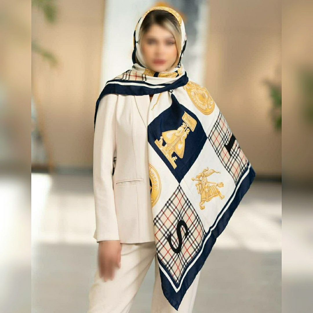 روسری کجراه دست دوز ضخامت اعلا قواره140در 140