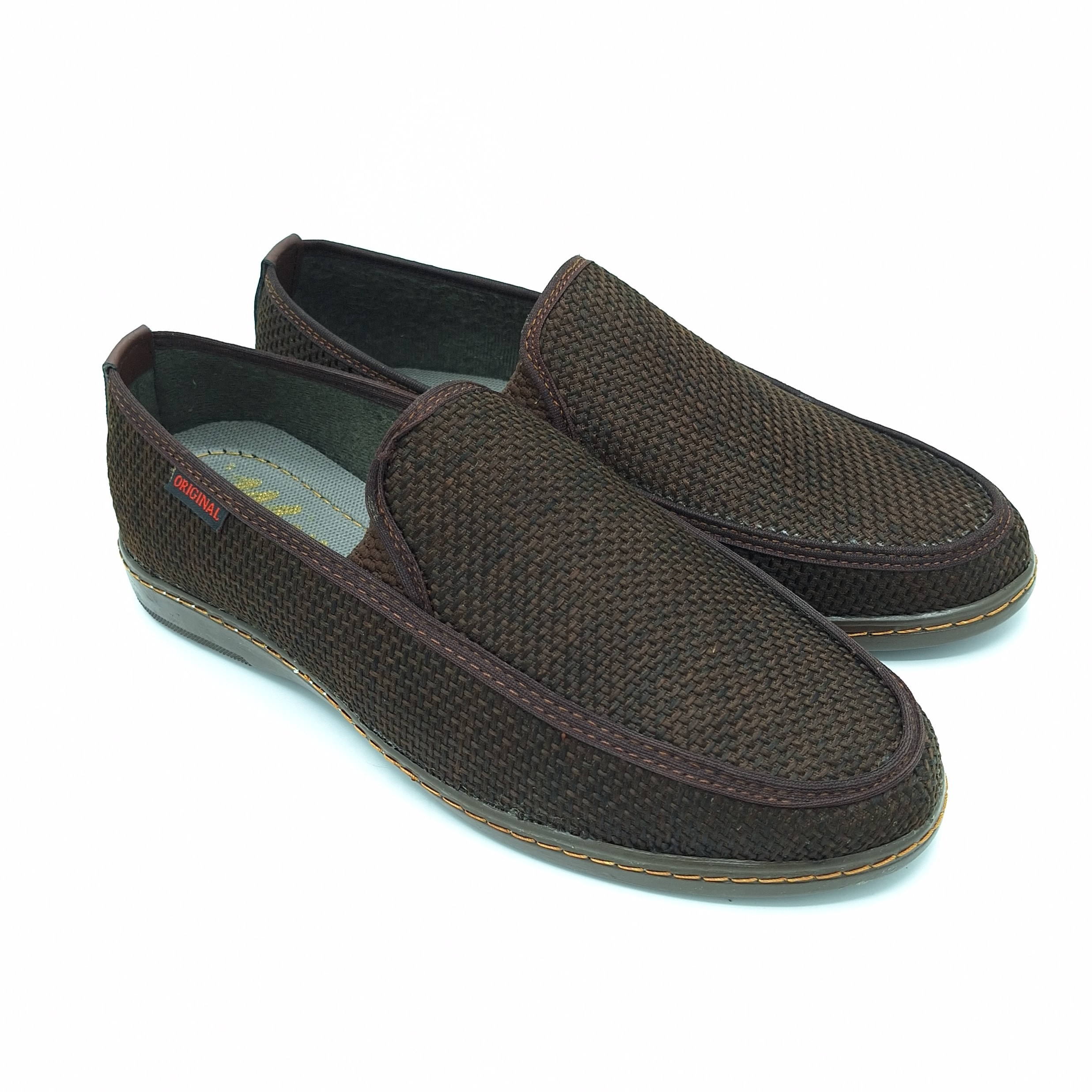 کفش مردانه کنفی دور دوخت بسیار جذاب رنگ قهوه ای کیفیت عالی اسپرت شیک کفش کنفی مردانه مجلسی  ارسال رایگان 220129