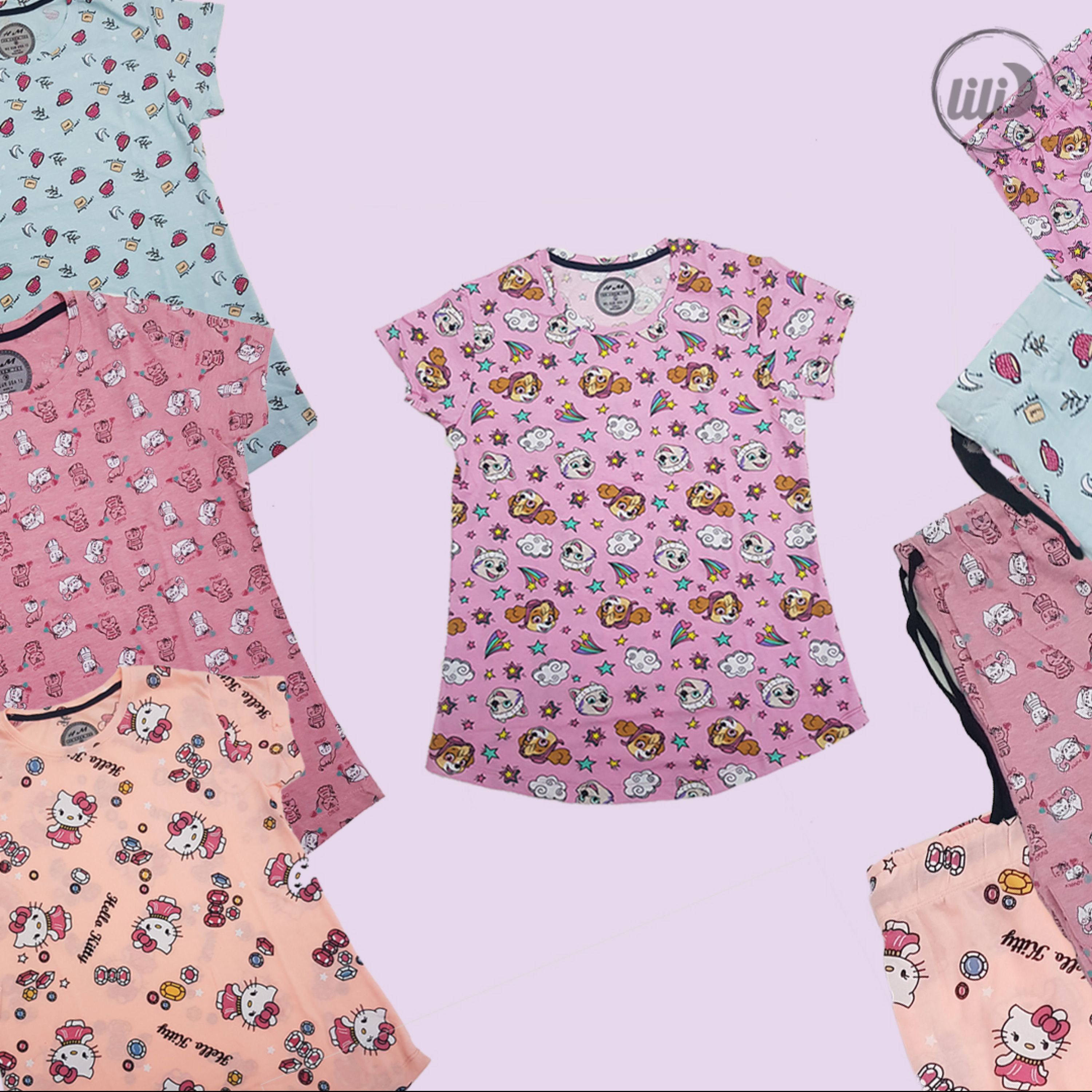 ست تیشرت شلوار برند h-m جنس نخ پنبه  سایز و  رنگ های مختلف