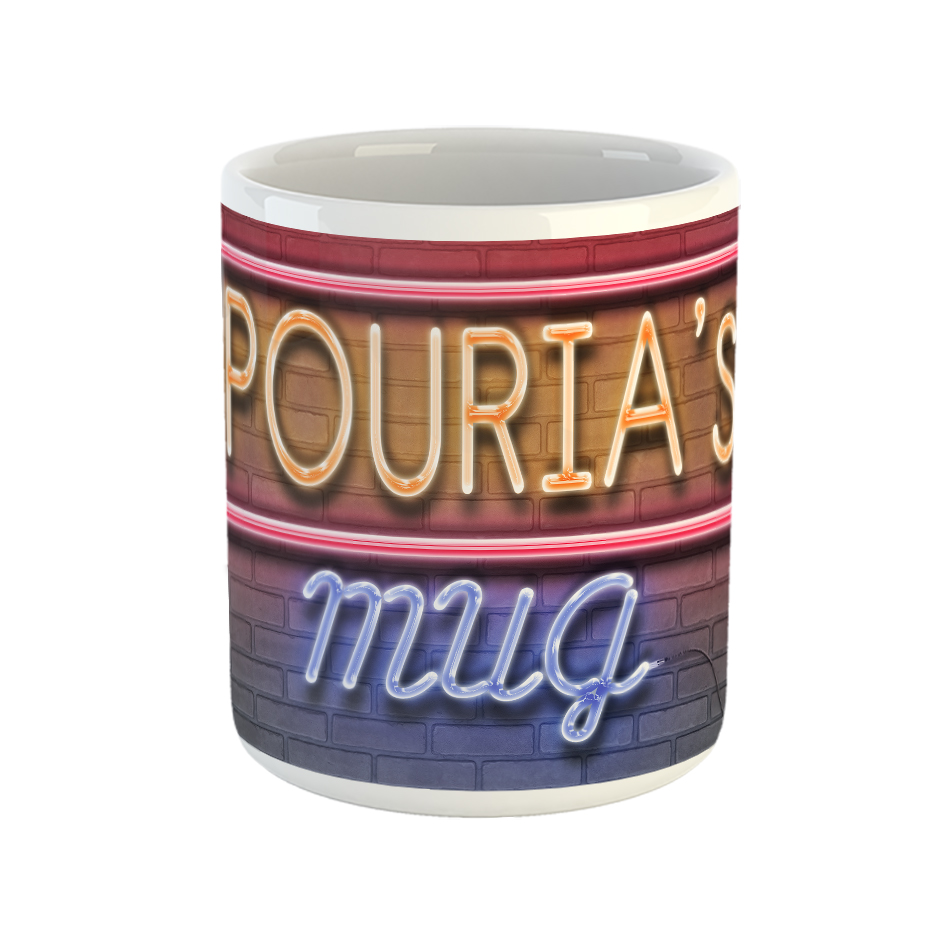 ماگ طرح تابلو نئون مدل پوریا