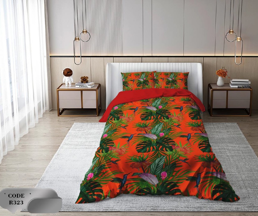 سرویس روتختی 1 نفره 4 تکه ابعاد 1.65 ×2.35 کشدار ضد حساسیت و عرق کد R323 | ست خواب و ست روتختی