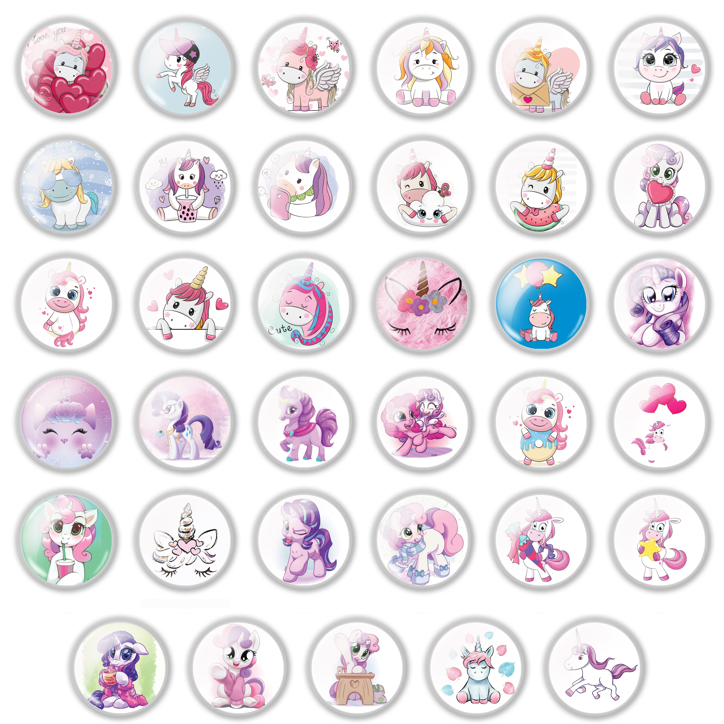 پیکسل طرح یونیکورن مجموعه 35 عددی