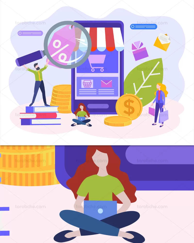 وکتور فلت خرید آنلاین | گرافیک با طعم تربچه