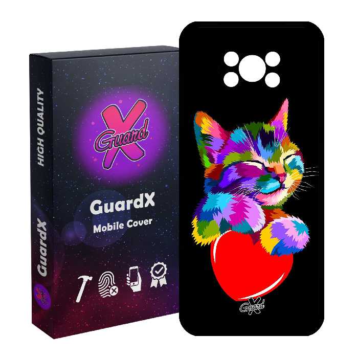 کاور گارد ایکس طرح گربه مدل Glass10269 مناسب برای گوشی موبایل شیائومی Poco X3 Pro