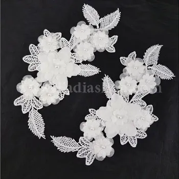 گل تزئینی جفتی سفید مدل 2