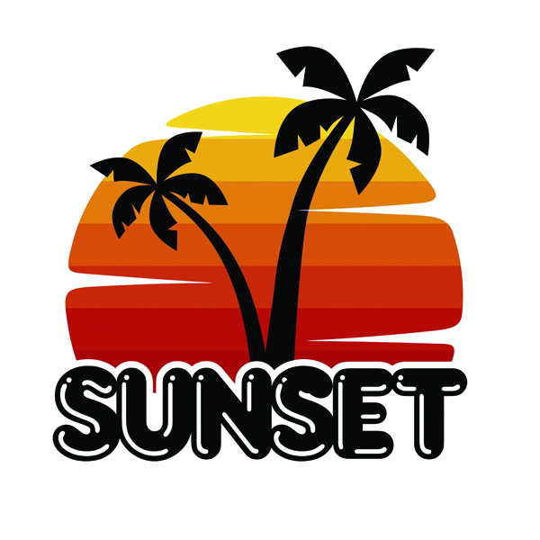 استیکر پارچه و لباس مدل SUNSET کد 10
