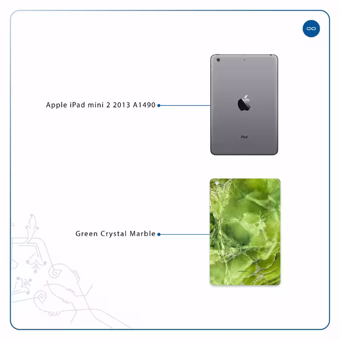 برچسب پوششی ماهوت مدل Green Crystal Marble مناسب برای تبلت اپل iPad mini 2 2013 A1490