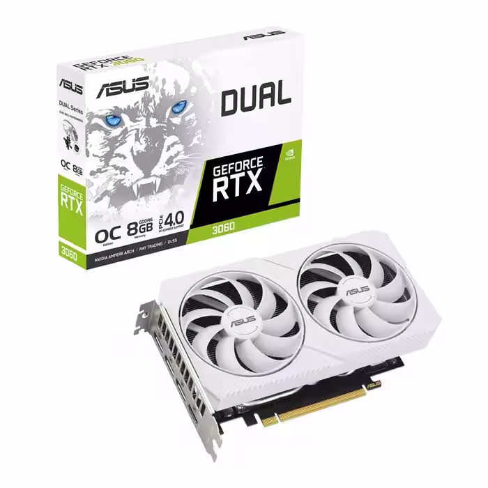 کارت گرافیک ایسوس مدل ASUS Dual GeForce RTX 3060 White OC Edition 8GB GDDR6