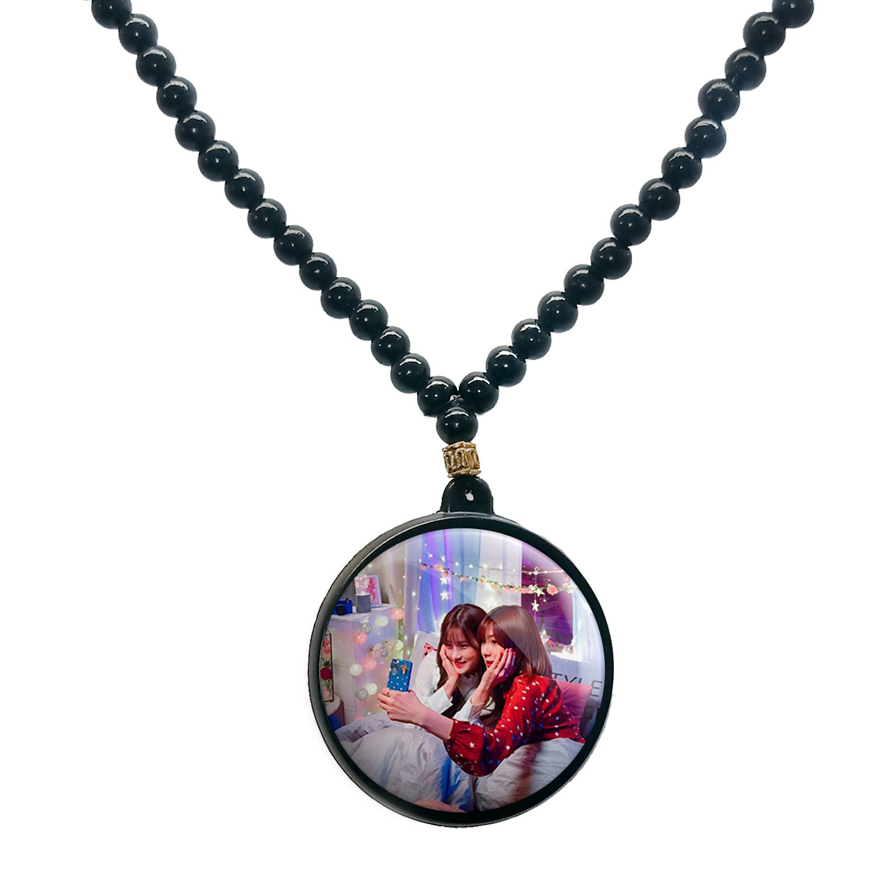 گردنبند پرمانه طرح Apink کد pmd.12005 مدل دو طرفه