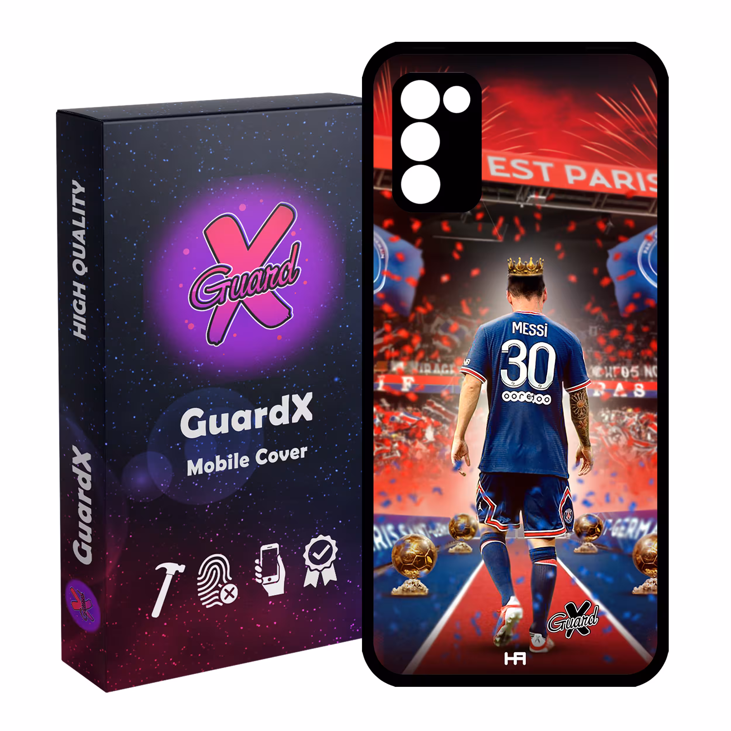 کاور گارد ایکس طرح مسی مدل Glass10377 مناسب برای گوشی موبایل سامسونگ Galaxy A02s