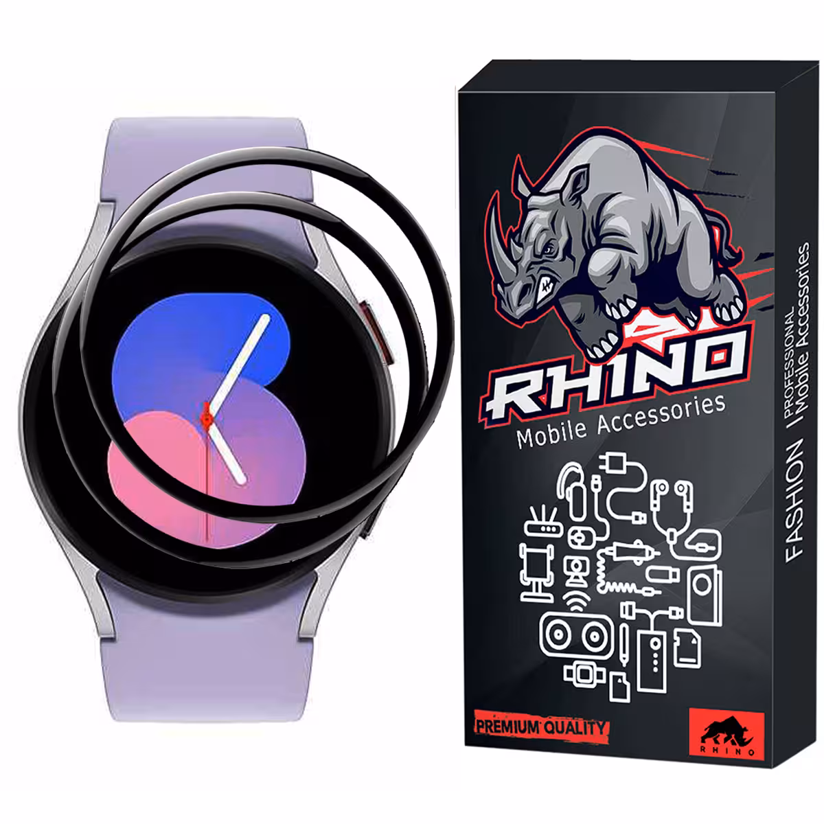 محافظ صفحه نمایش راینو مدل R-PMMA مناسب برای مچ بند هوشمند سامسونگ Watch 5 44mm بسته 2 عددی