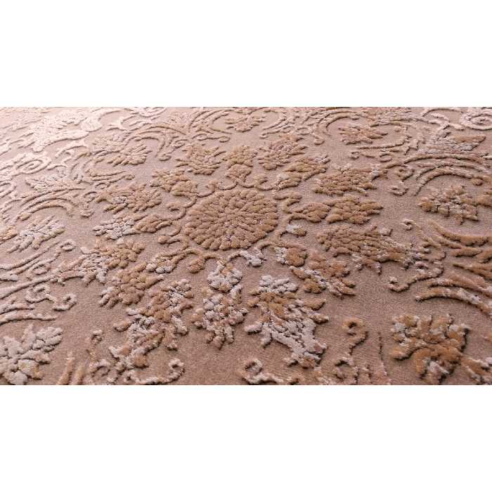 فرش ماشینی زمرد مشهد مدل 21005 زمینه بژ