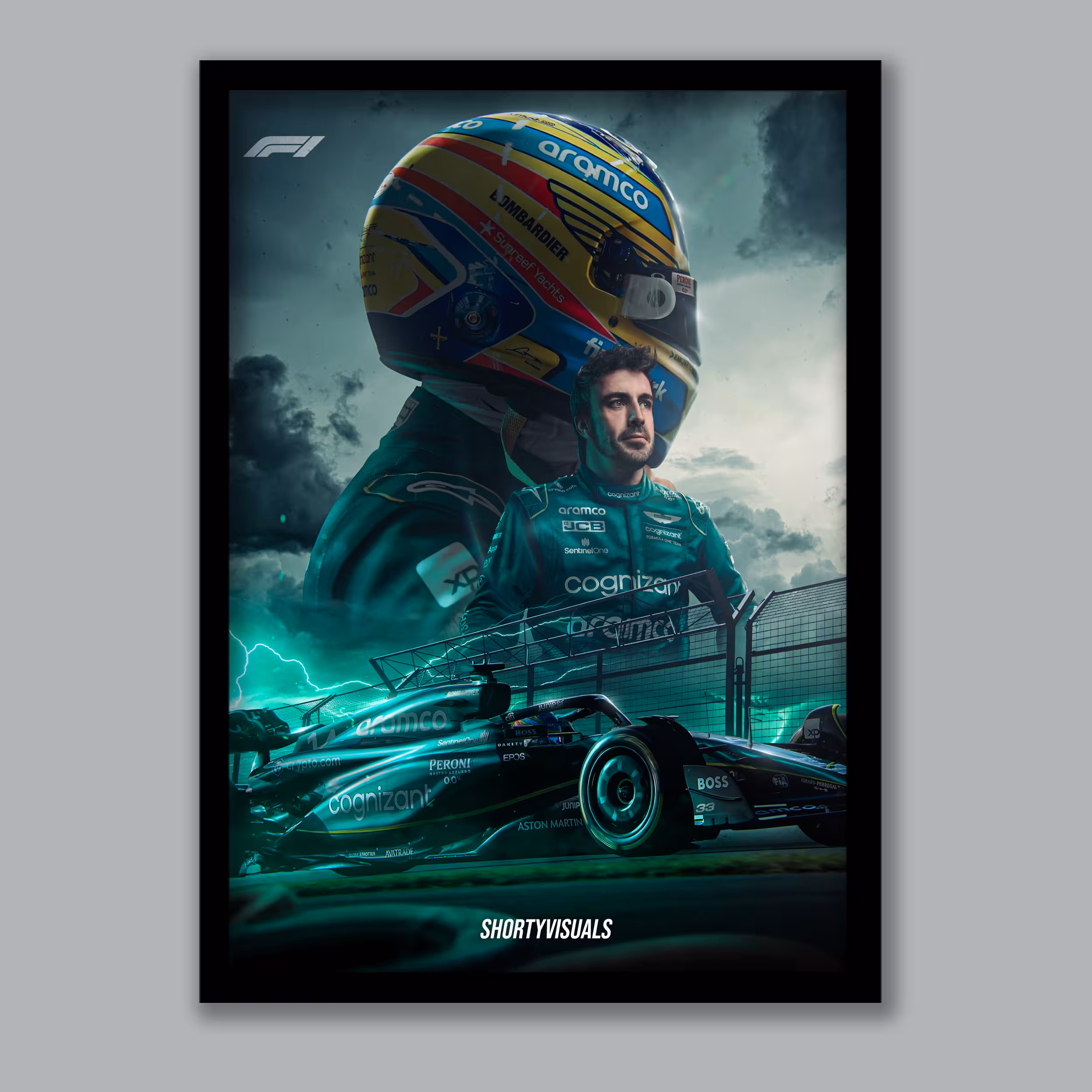 تابلو مدل فرمول یک فرناندو آلونسو Fernando Alonso کد LA-G10196