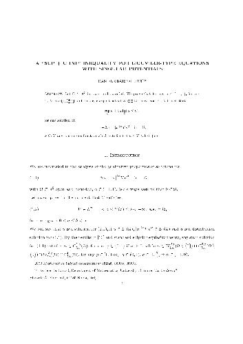 خرید و دانلود نسخه کامل کتاب A 'sup  c inf' inequality for Liouville-type equations with singular potentials
