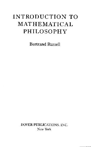خرید و دانلود نسخه کامل کتاب Introduction to Mathematical Philosophy (1920)