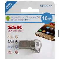 فلش مموری 2سر otg مارک SSK USB micro ظرفیت 16gb مدل SFD255 USB30 