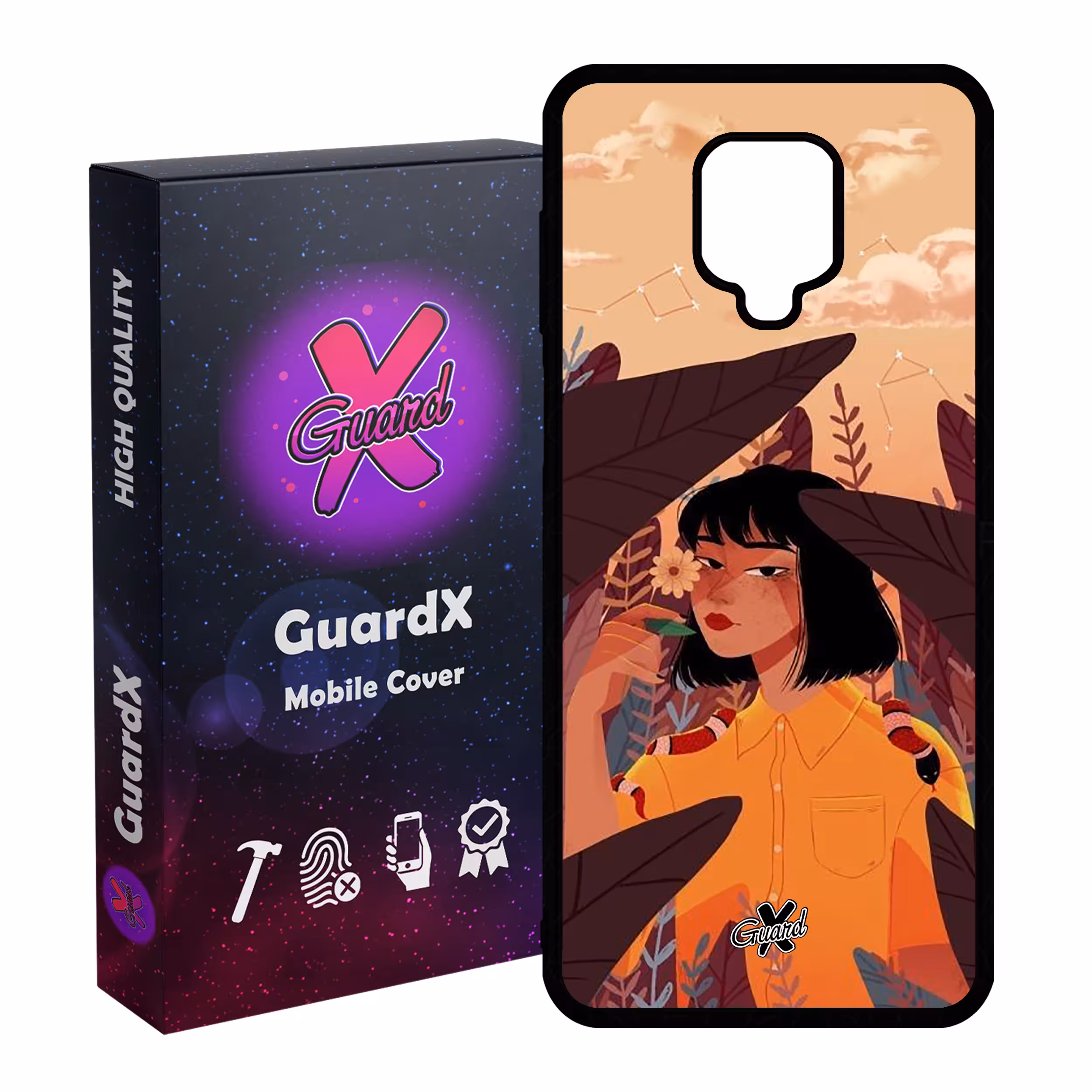 کاور گارد ایکس طرح Girl مدل Glass10327 مناسب برای گوشی موبایل شیائومی Redmi Note 9S / Note 9 Pro / Note 9 Pro Max