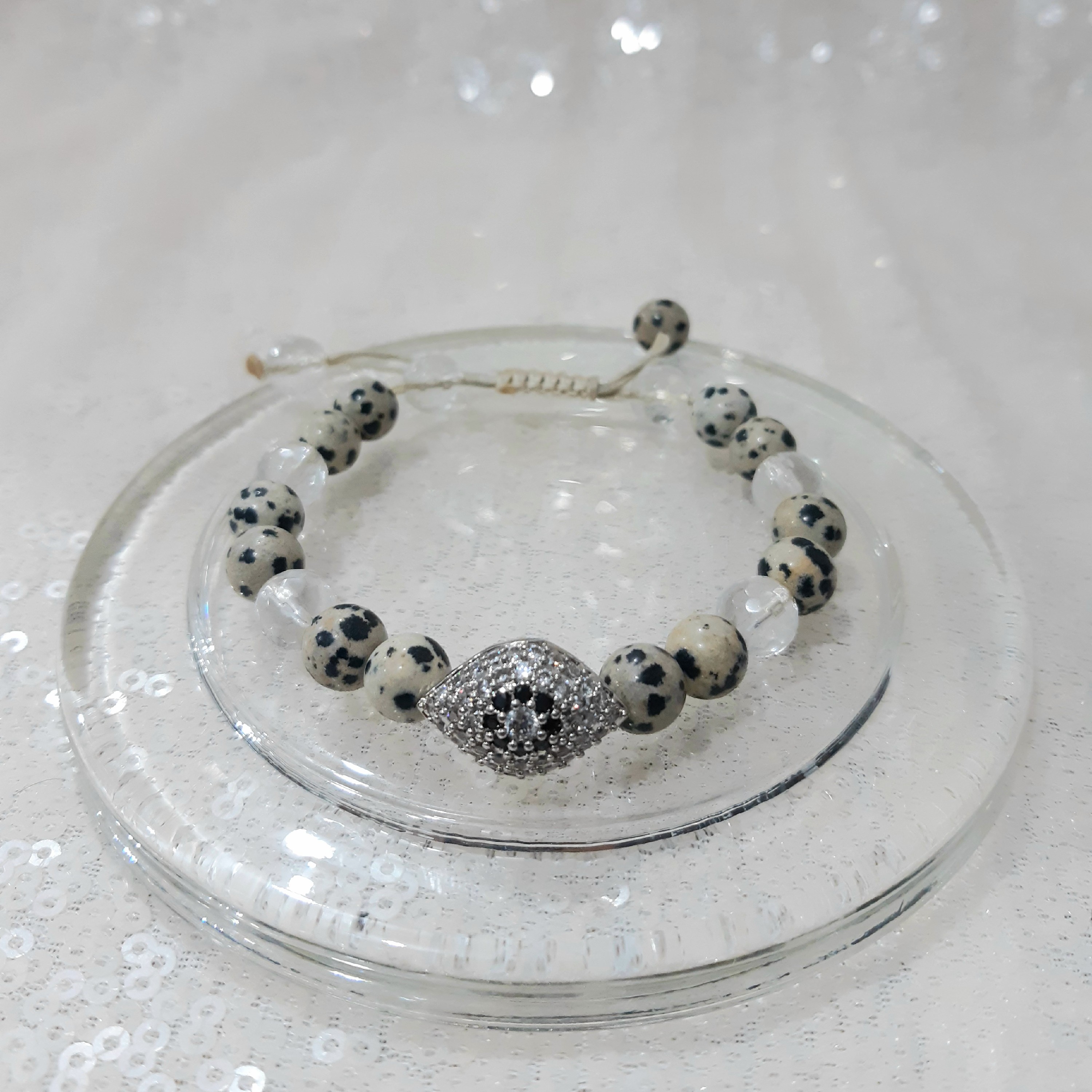 دستبند سواروسکی سنگ جاسپر