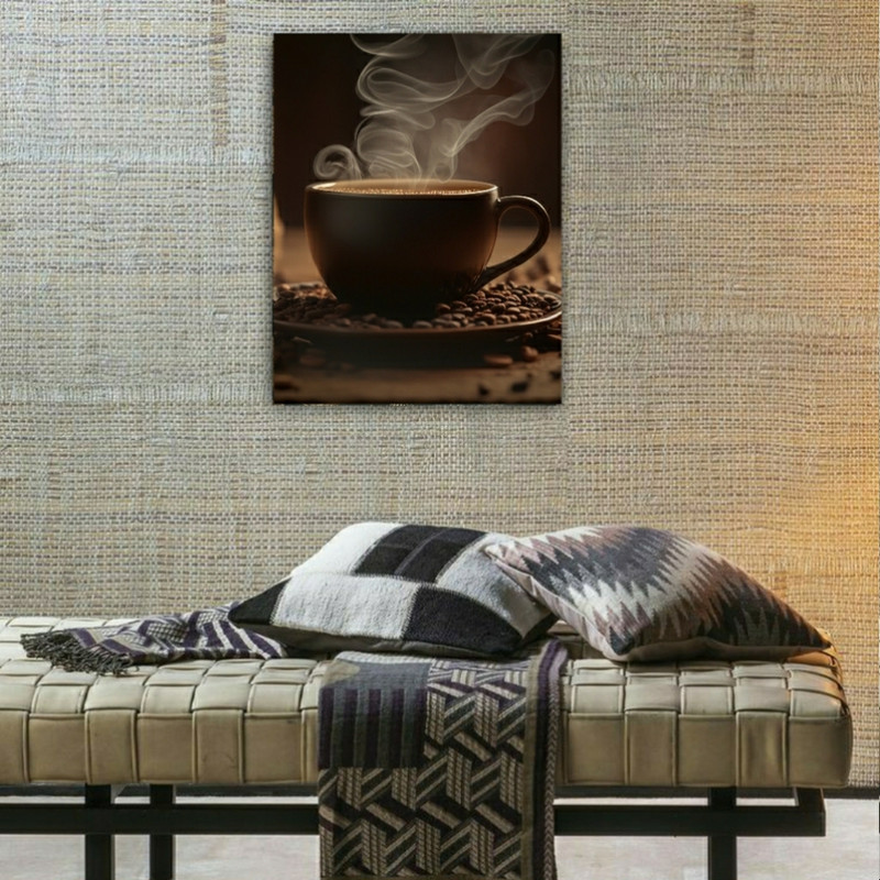تابلو شاسی طرح شاسی کافی شاپ مدل فنجان و دانه قهوه کد BK1184 | دنیای قاب