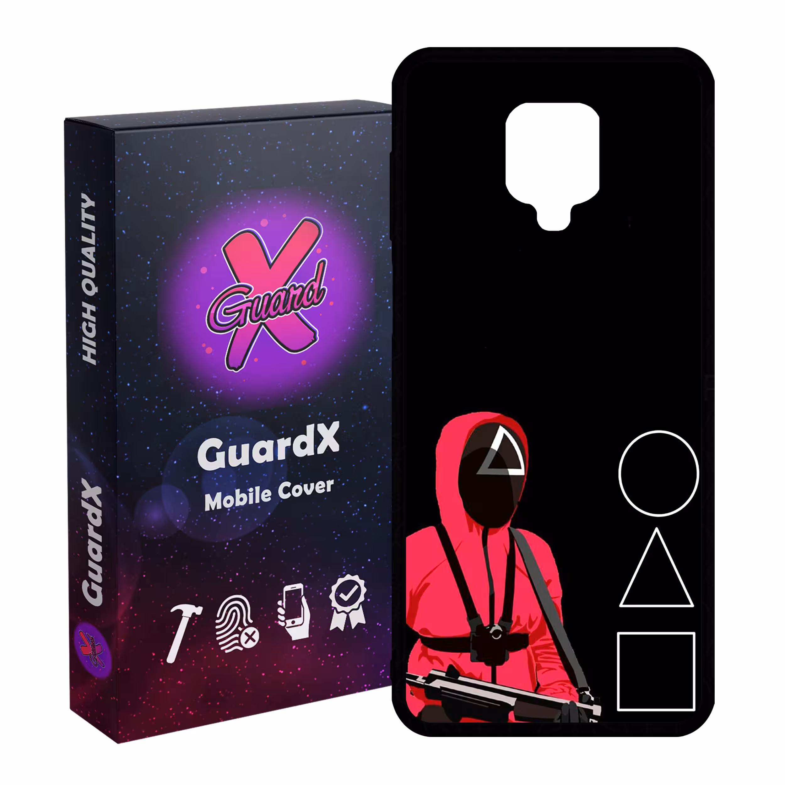 کاور گارد ایکس طرح Squid Game مدل Glass10410 مناسب برای گوشی موبایل شیائومی Redmi Note 9S / Note 9 Pro / Note 9 Pro Max