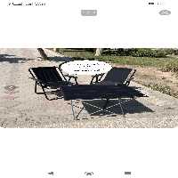 ست میز صندلی ساحلی تاشو مسافرتی دسته مبلی 2 نفره فوم دار 7 فنره دسته بسیار مقاوم با میز استراکچر تاشو و کاور دار