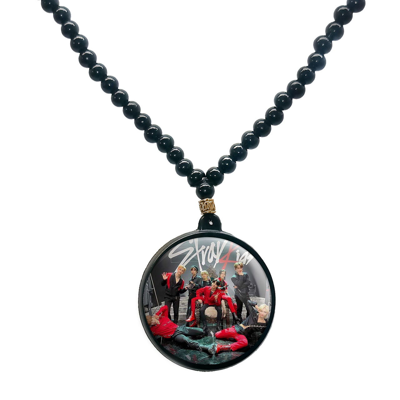 گردنبند پرمانه طرح straykids کد pmd.12217 مدل دو طرفه