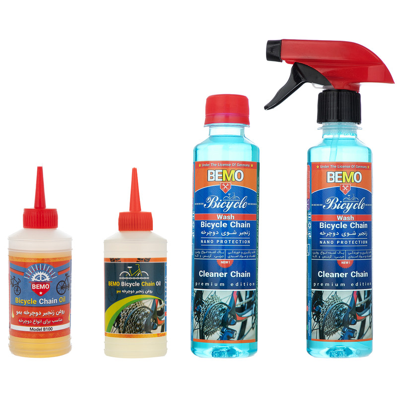 مجموعه لوازم نظافت و مراقبت دوچرخه بمو مدل G4-400 حجم 660 میلی لیتر بسته 4 عددی | چاوه
