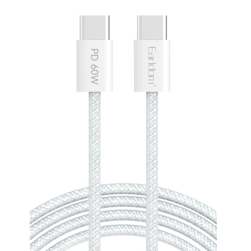 کابل شارژ USB-C به USB-C به طول 2 متر 60W مدل Earldom EC-190C-C (100% اورجینال)