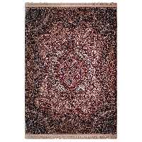 فرش ماشینی زمرد مشهد مدل طاووس زمینه کرم