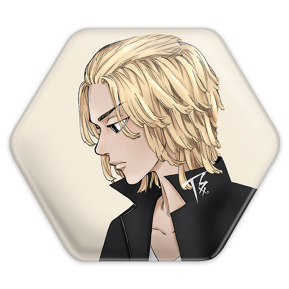 پیکسل خندالو طرح مایکی انیمه توکیو ریونجرز مدل شش ضلعی کد 10585