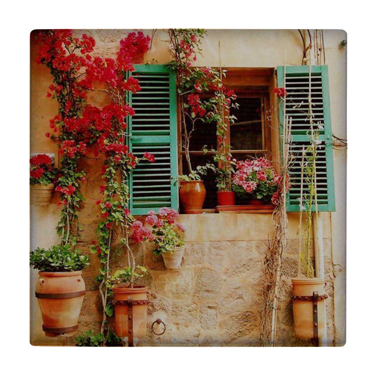 کاشی طرح پنجره و گلدان های گل کد wk1458