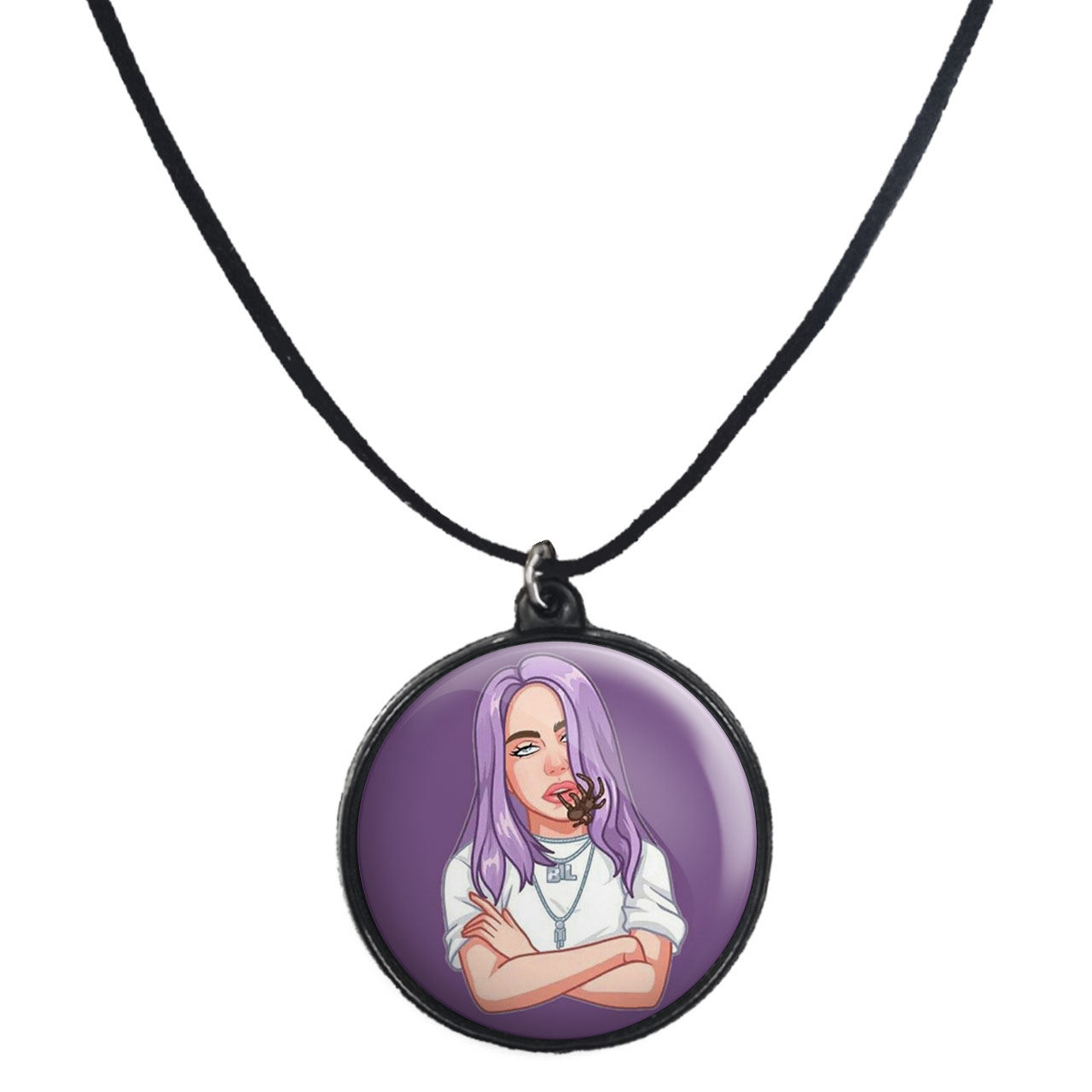 گردنبند پرمانه طرح billie eilish کد pmb.26305مدل دو طرفه