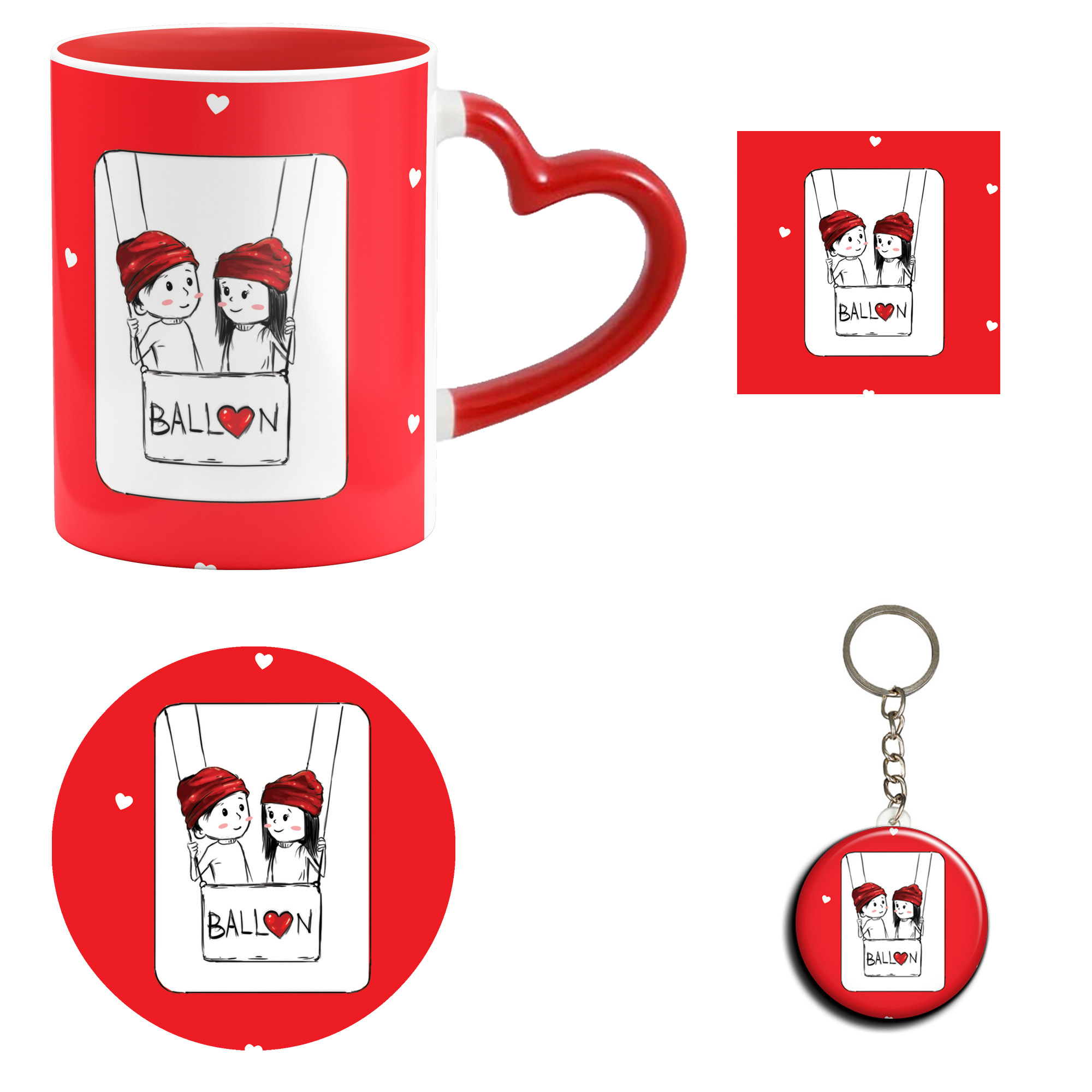 ست هدیه ماگ مدل روز عشق طرح عاشقانه کد M144