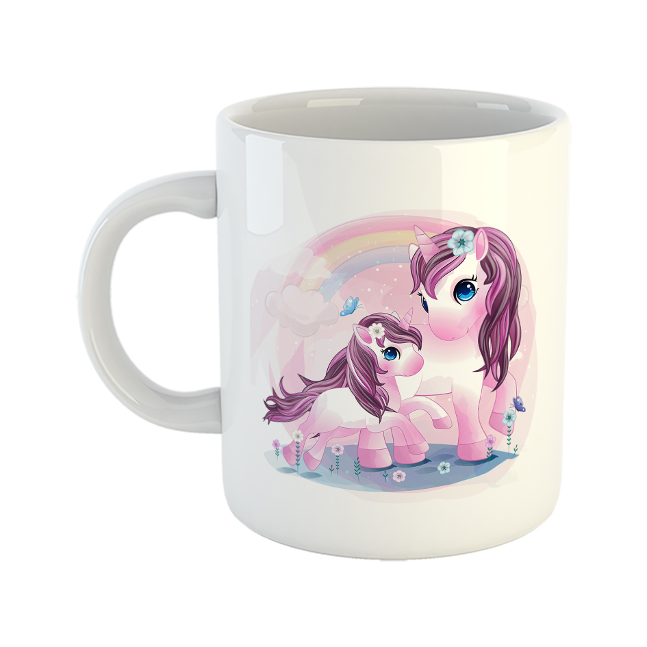 ماگ طرح یونیکورن و پروانه مدل مادرانه