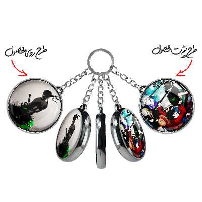 جاکلیدی خندالو طرح زورو و لوفی و سانجی انیمه وان پیس مدل دوطرفه کد 1724717246