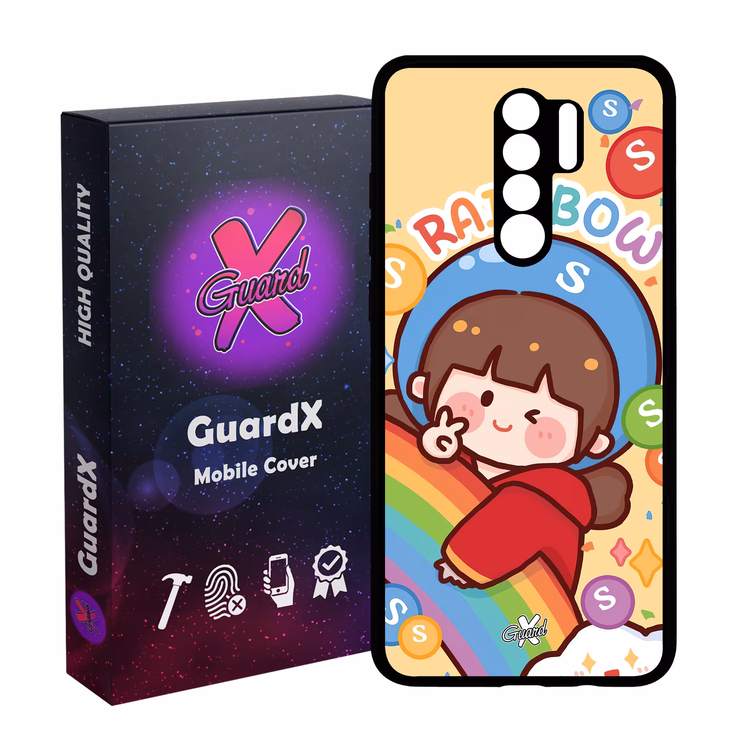 کاور گارد ایکس طرح Girl مدل Glass10520 مناسب برای گوشی موبایل شیائومی Redmi 9/Redmi 9 Prime/Poco M2