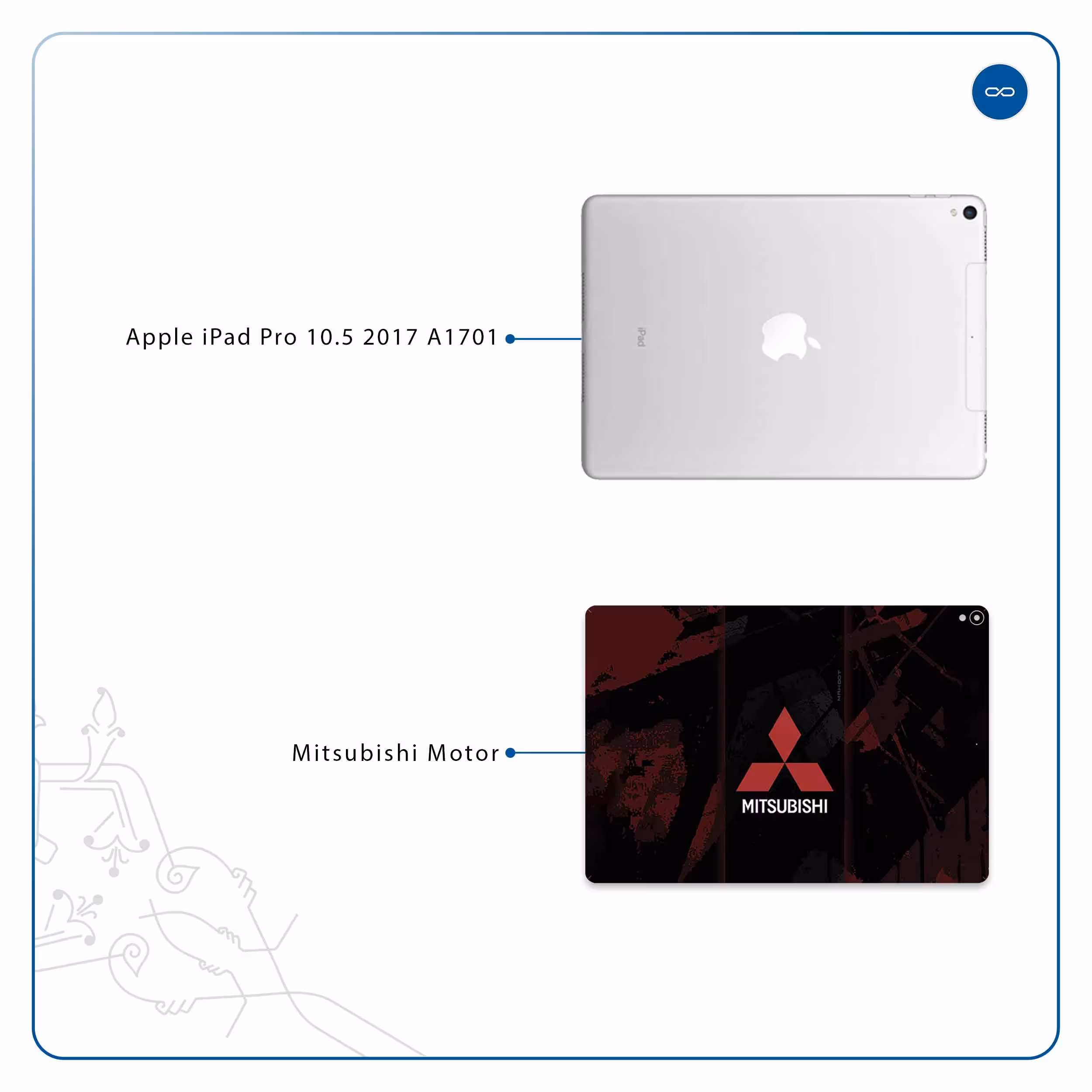 برچسب پوششی ماهوت مدل Mitsubishi Motor مناسب برای تبلت اپل iPad Pro 10.5 2017 A1701