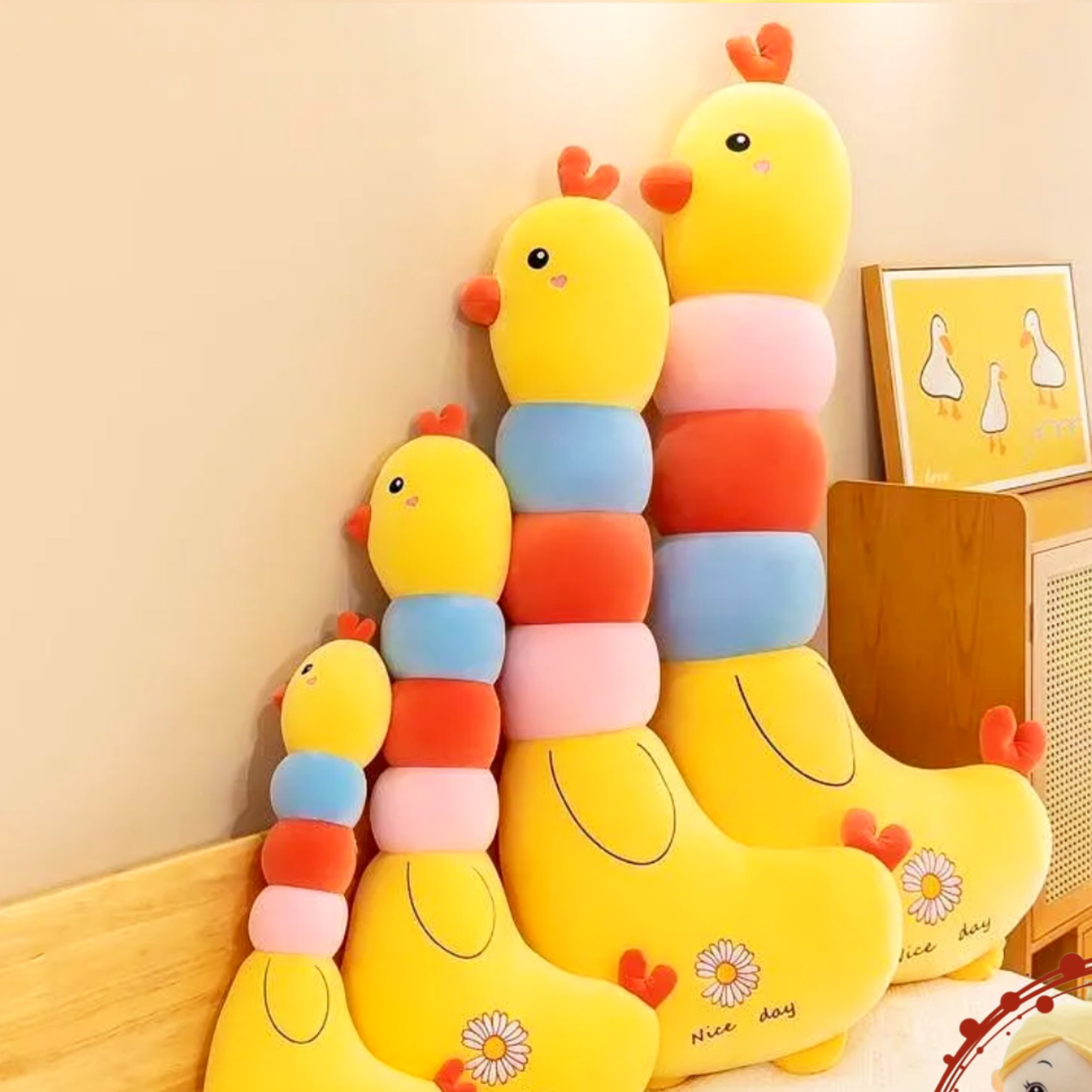عروسک جوجه بالشتی گردن حلقه ای سایز 85 با ارسال رایگان