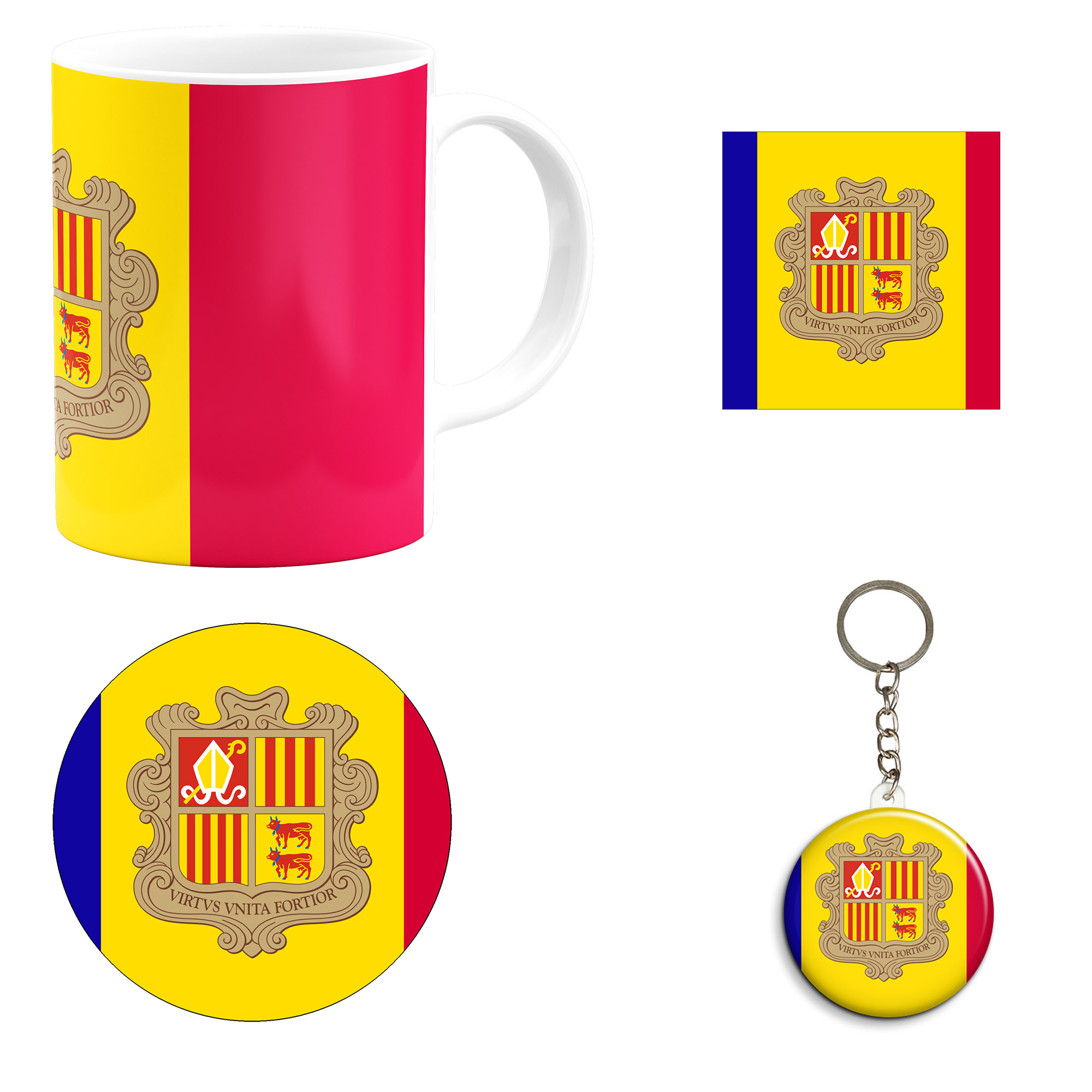 ست هدیه ماگ طرح پرچم آندورا مدل Andorra کد M1