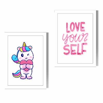 تابلو مدل فانتزی یونیکورن کد WUN مجموعه 2 عددی