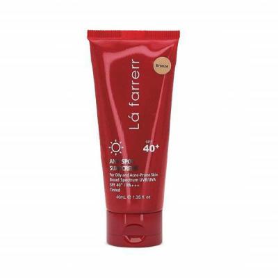 کرم ضد آفتاب و ضد لک فاقد چربی SPF 40 لافارر مناسب پوست چرب و مستعد آکنه حجم 40 میلی لیتر - برنز