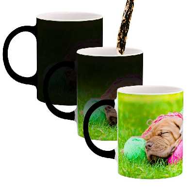 ماگ حرارتی طرح توله گربه و توله سگ  مدل mgph14140