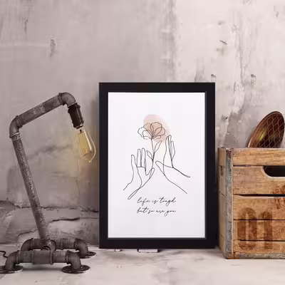 تابلو مدل مینیمال Life is lough کدS2920-b