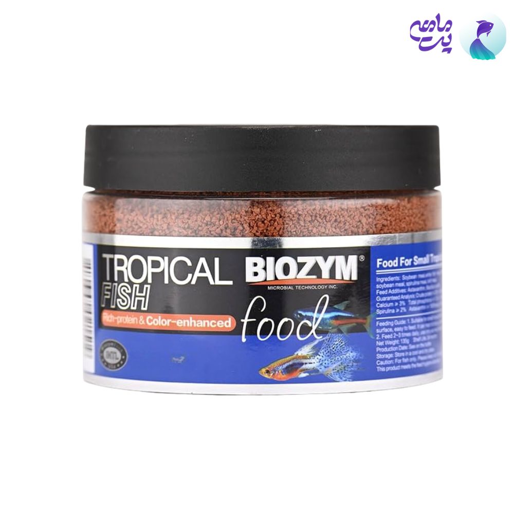 غذای تقویت رنگ ماهیان کوچک بایوزیم TROPICAL FISH (110گرم)