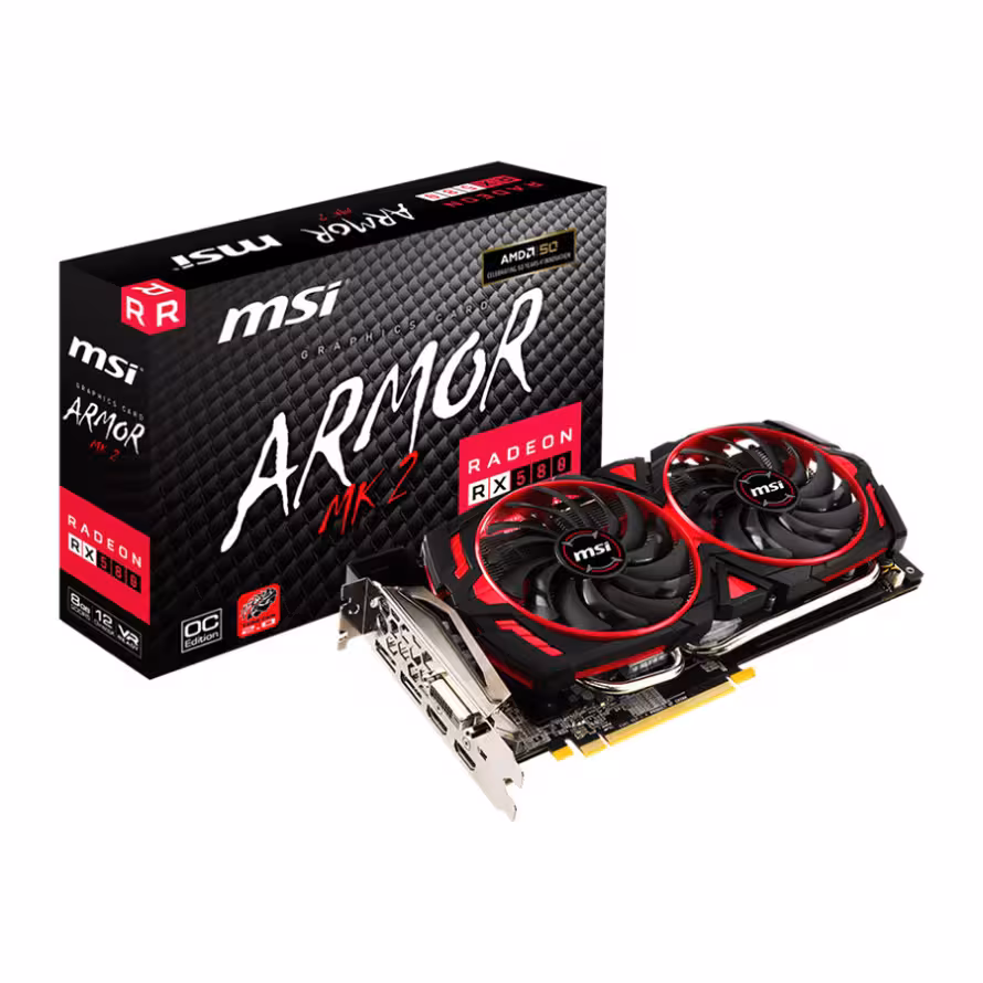 کارت گرافیک ام اس آی RX580 ARMOR MK2 OC 8GB