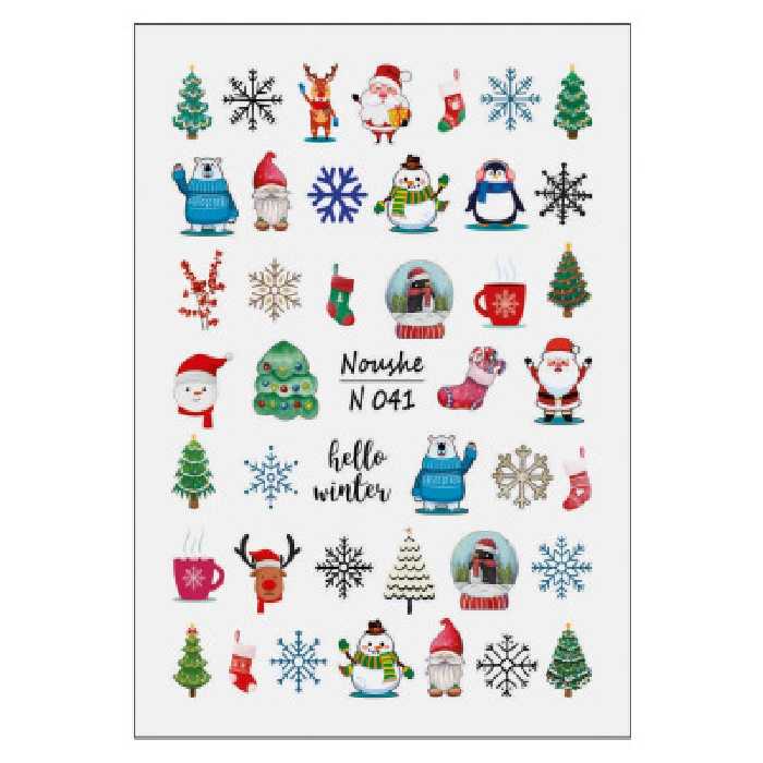 برچسب لنز ناخن نوشه مدل زمستانی کد N041