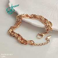 خرید دستبند طنابی جدید مارک ژوپینگ رنگ ثابت آبکاری طلا ضدحساسیت با کیفیت کد 1216343 - ردگل