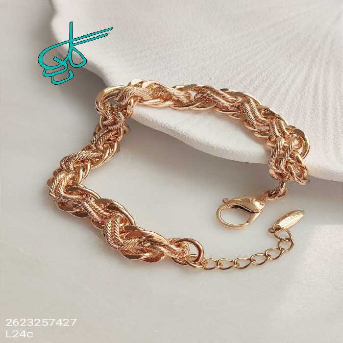خرید دستبند طنابی جدید مارک ژوپینگ رنگ ثابت آبکاری طلا ضدحساسیت با کیفیت کد 1216343 - ردگل